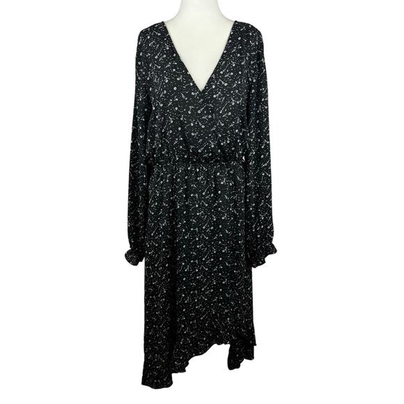 Carly Jean Los Angeles Dresses & Skirts - Carly Jean Womens Ditsy Floral Print Midi Asymmetrical Dress‎ Sz L Boho Festival